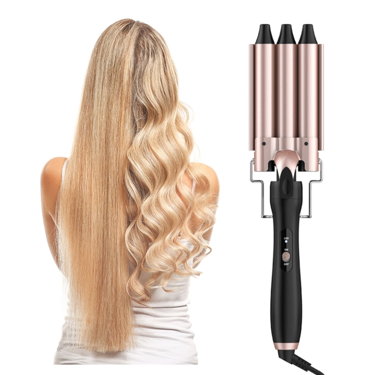 oucai triple barrel hair waver styling