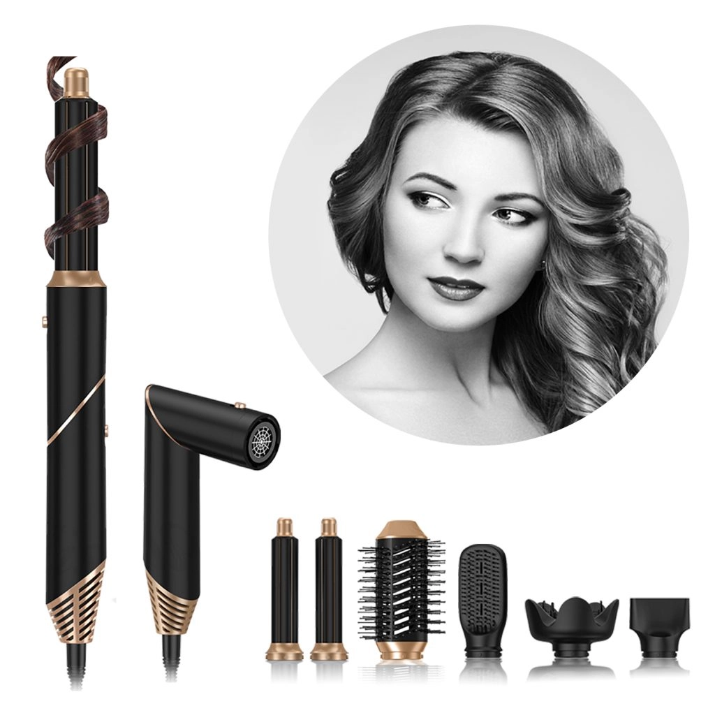 Oucai U-8226 six-in-one hot-air brush with interchangeable hair styling attachments