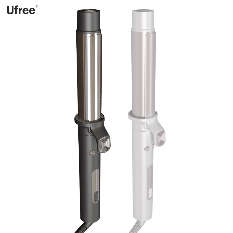 Oucai U-8238 automatic hair curlers in black and white with metallic barrels